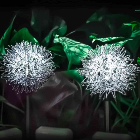 (image for) Dandelion Solar LED Garden Lights,2 Packs Outdoor Waterproof Decorative Lamp for Garden, Patio, Lawn, Party, Pathway Decoration