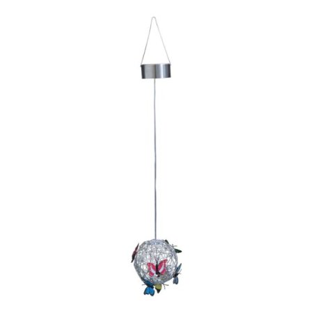 (image for) Hanging Butterfly Orb Solar Lights, Outdoor Yard Hanging Mesh Orb Colorful Waterproof Durable Metal Decorative