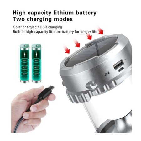 (image for) Outdoor Solar Camping Lights, Electric Fan Lights Portable Stretch Switch Lights Suitable for Indoor and Outdoor Camping Family Emergency Lights