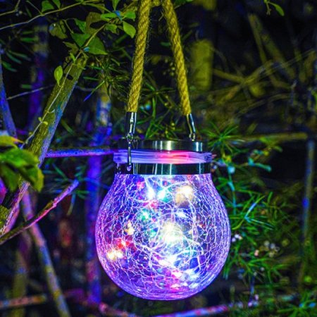 (image for) Solar Waterproof Outdoor Hanging Lights for Garden, Patio, Backyard, Pathway, Landscape Decor - 2 Pack