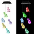 (image for) Cat Solar Wind Chimes, Solar Wind Chimes Outdoor Decorative Lights For Patio Garden Window Holiday Gifts