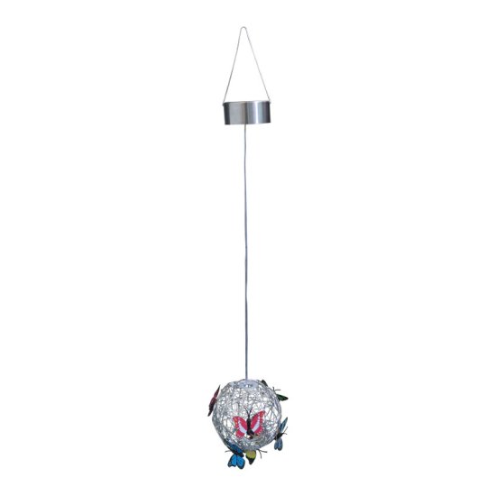 (image for) Hanging Butterfly Orb Solar Lights, Outdoor Yard Hanging Mesh Orb Colorful Waterproof Durable Metal Decorative