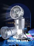 (image for) Outdoor Solar Camping Lights, Electric Fan Lights Portable Stretch Switch Lights Suitable for Indoor and Outdoor Camping Family Emergency Lights