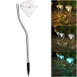 (image for) Outdoor Solar Diamond Lights, 2 Pack Solar Lawn Lights for Garden Terraces, Flowerbeds, Lawn Paths
