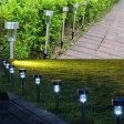 (image for) Outdoor Solar Lawn Lights, LED Stainless Steel Floor Lights For Garden Path Terrace Lawn Decoration (10 Pack)