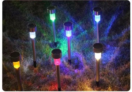 (image for) Outdoor Solar Lawn Lights, LED Stainless Steel Floor Lights For Garden Path Terrace Lawn Decoration (10 Pack)