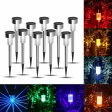 (image for) Outdoor Solar Lawn Lights, LED Stainless Steel Floor Lights For Garden Path Terrace Lawn Decoration (10 Pack)