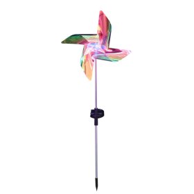 Solar Outdoor Lights Pinwheels Decorative-Colorful, for Garden Pathway Yard House-2 Pack