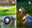 (image for) Solar Stone Light, Waterproof Resin Simulation Stone Light for Garden Lawn Path Landscape Spotlight
