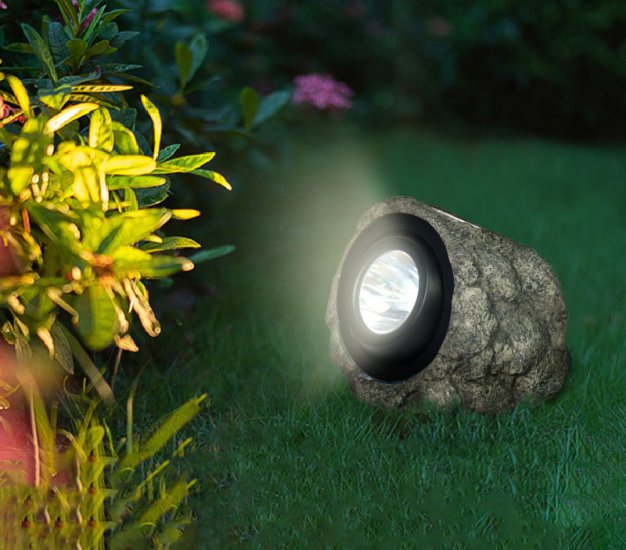(image for) Solar Stone Light, Waterproof Resin Simulation Stone Light for Garden Lawn Path Landscape Spotlight
