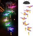 (image for) Solar Wind Chimes, Butterfly Hanging Mobile Color Changing Lights with Bells for Garden Patio Windows Festival Outdoor Decoration