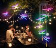 (image for) Solar Wind Chimes, Butterfly Hanging Mobile Color Changing Lights with Bells for Garden Patio Windows Festival Outdoor Decoration