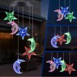 (image for) Solar Wind Chimes, Moon and Star Hanging Mobile Color Changing Light for Garden Patio Yard Window Outdoor Decorations