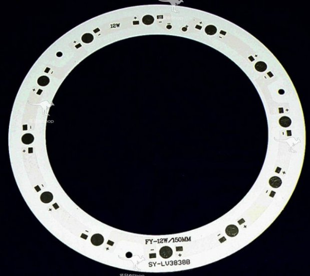 (image for) 12W LED Ceiling Light Annular Aluminum Plate Outer Diameter 150mm Inner Diameter 114mm