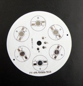 (image for) 6W RGB LED High Power Aluminum Plate 2 Series Connections Common Anode Diameter 84mm Buried Lights Circuit Board