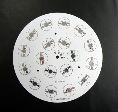 (image for) 18W LED High Power Aluminum Plate 6 Series Connections Common Anode Diameter 150mm