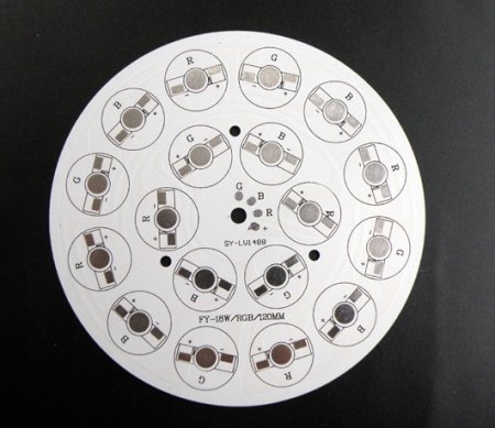 (image for) 18W RGB LED High Power Aluminum Plate Diameter 120mm 6 Series Connections Common Anode