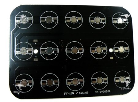 (image for) 15W 145x106mm LED High Power Rectangular Aluminum Plate 15 Series Connections